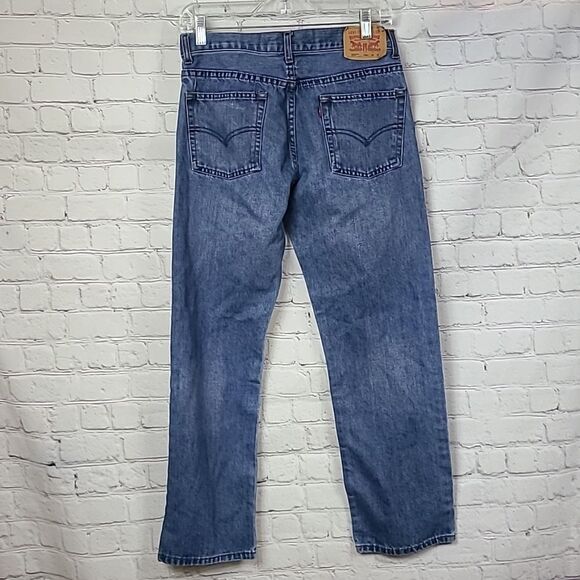 LEVI'S 505 Light Blue Wash Jeans Boys Size 16 (28W x 28L) Distressed Denim 28/28 - Picture 3 of 7